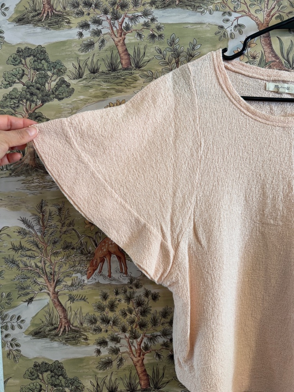 Madewell delicate Peach Short-Sleeve Textured Top - Picture 5 of 7
